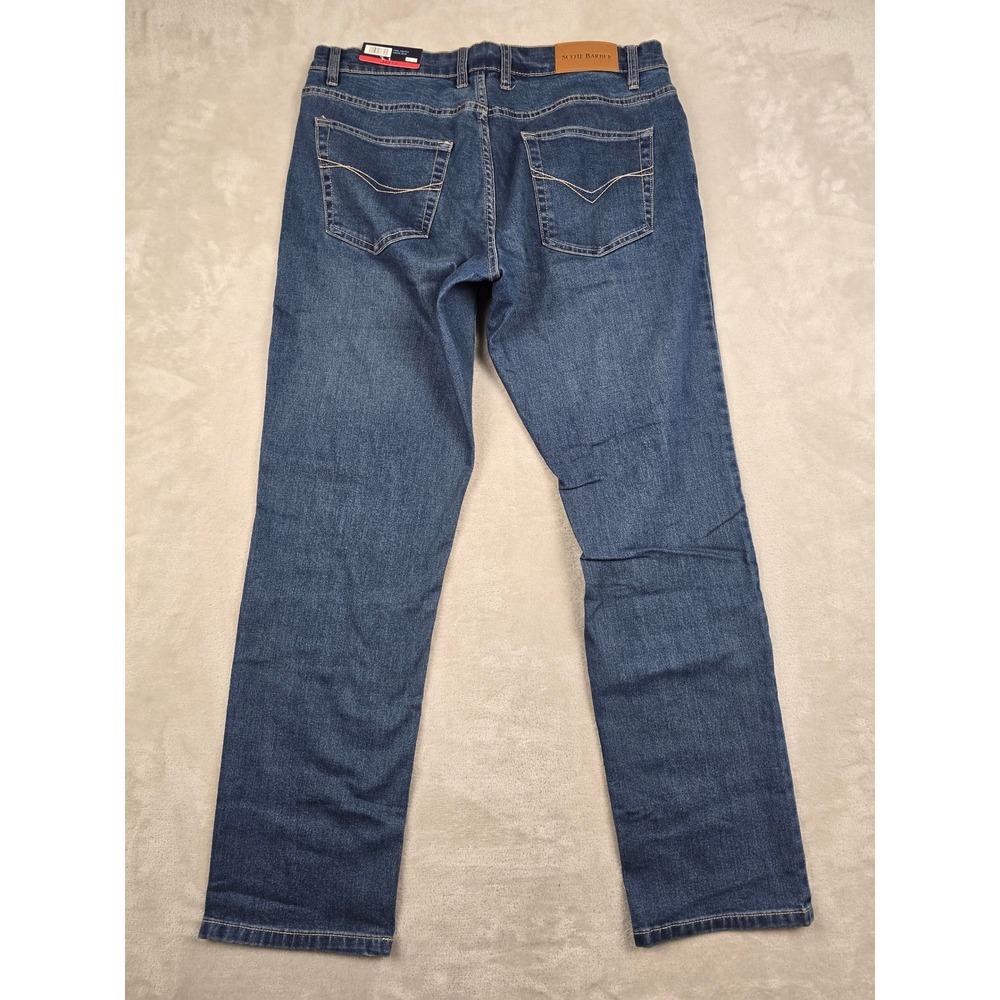 Scott Barber 5 Pocket Jeans Mens 34x32 Blue Straight Leg Denim Pants